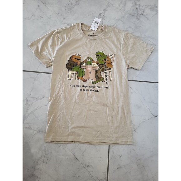 Frog and Toad Size Small Men’s Beige T-Shirt Tee Crewneck Graphic Print - Picture 5 of 5